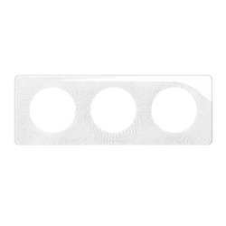 Lot de 5 plaques de finition Céliane 3 postes Blanc Relief CP0603