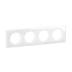 Lot de 2 plaques de finition Céliane 4 postes Blanc Relief CP0604