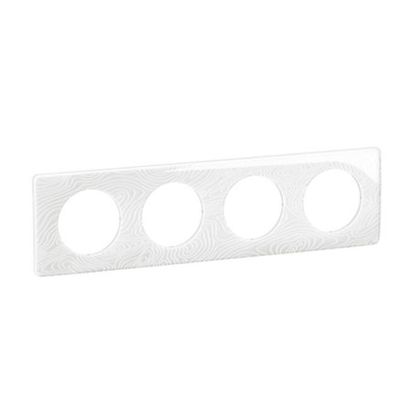 Lot de 2 plaques de finition Céliane 4 postes Blanc Relief CP0604
