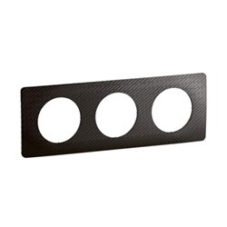 Lot de 5 plaques de finition Céliane 3 postes Noir Météore CP0703