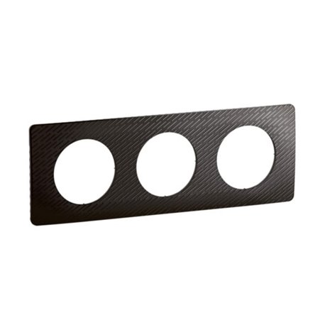 Lot de 5 plaques de finition Céliane 3 postes Noir Météore CP0703 Lot de 5 plaques de finition Céliane 3 postes Noir Météore CP0703