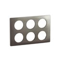 Plaque de finition Céliane 2x3 postes Acier Satiné CP1810