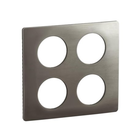 Plaque de finition Céliane 2x2 postes Acier Satiné CP1809