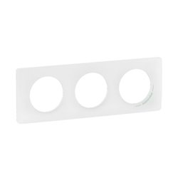 Lot de 5 plaques de finition Céliane 3 postes Blanc antimicrobien CP2603