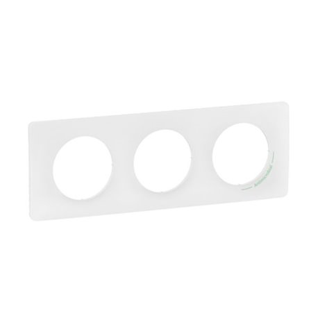 Lot de 5 plaques de finition Céliane 3 postes Blanc antimicrobien CP2603
