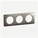 Plaque de finition Céliane 3 postes Acier Satiné CP1803