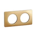 Plaque de finition Céliane 2 postes Laiton Satiné CP1202