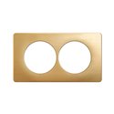 Plaque de finition Céliane 2 postes spéciale rénovation Laiton Satiné CP1206