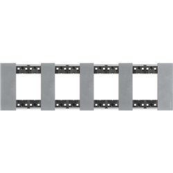 Plaque de finition Living Now Collection Les Blancs 4x2 modules Acier Moon BTKA4802M4NW