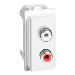 Prise double RCA Living Now 1 module blanc BTKW4269R