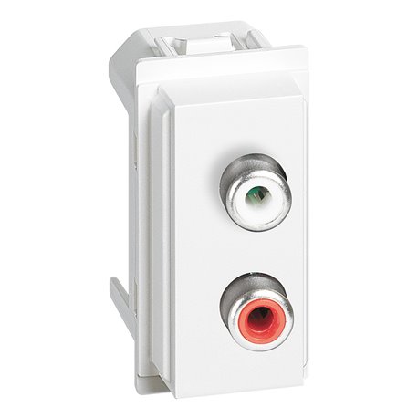 Prise double RCA Living Now 1 module blanc BTKW4269R