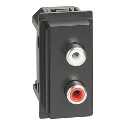 Prise double RCA Living Now 1 module noir BTKG4269R