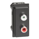 Prise double RCA Living Now 1 module noir BTKG4269R