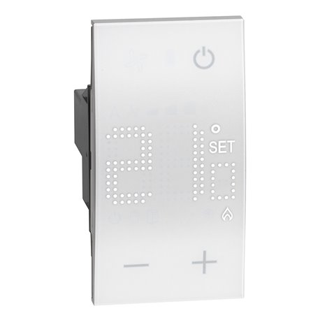Thermostat électronique avec écran rétro-éclairé Living Now 2 modules blanc BTKW4441