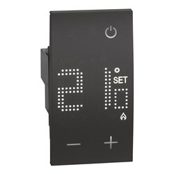 Thermostat électronique avec écran rétro-éclairé Living Now 2 modules noir BTKG4441