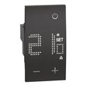 Thermostat électronique avec écran rétro-éclairé Living Now 2 modules noir BTKG4441
