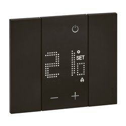Thermostat électronique avec écran rétro-éclairé Living Now 2 modules noir BTKG4441