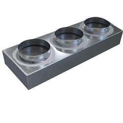 Plénum de soufflage isolé M1 pour gainable FBA35/50D, 3 piquages 200 mm