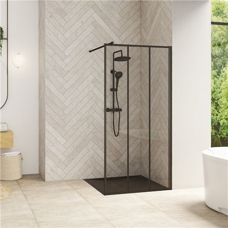Paroi de douche Smart Design Solo Factory avec barre droite 110 cm