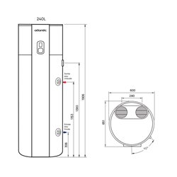 Chauffe eau thermodynamique Calypso connecté Vertical sur socle 240 litres