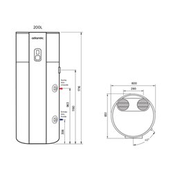 Chauffe eau thermodynamique Calypso connecté Vertical sur socle 200 litres