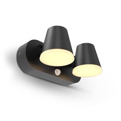 Applique murale extérieur LED double, 20W 1400 Lm Blanc chaud CAMELIA 100937 avec détécteur IR et crépusculaire