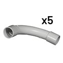 Lot de 5 Courbes Grand rayon Ø25 mm