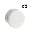 Lot de 5 boîtes de dérivation étanches Éco 960°C Ø60x40 mm 7 entrées