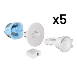 Lot de 5 Boîtes d'applique DCL Ø54 mm douille E27