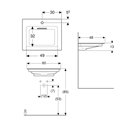 Lavabo ONE 60 cm avec trou de robinetterie horizontale