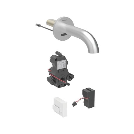 Robinetterie de lavabo Piave Acier inoxydable sans mitigeur 17 cm sur secteur mural pour module encastrable