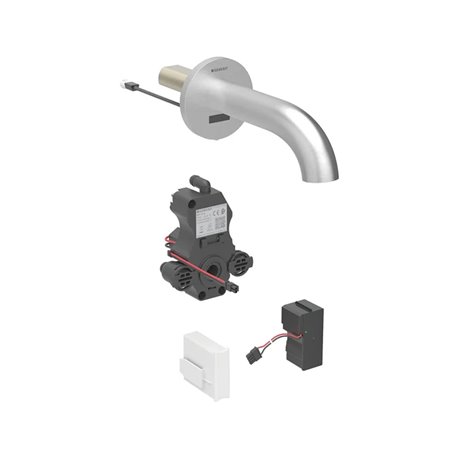 Robinetterie de lavabo Piave Acier inoxydable avec mitigeur 17 cm sur secteur mural pour module encastrable