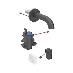 Robinetterie de lavabo Piave Noir mat avec mitigeur thermostatique 17 cm sur secteur mural pour module encastrable