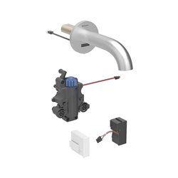 Robinetterie de lavabo Piave Acier inoxydable avec mitigeur thermostatique 17 cm sur secteur mural pour module encastrable