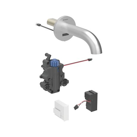 Robinetterie de lavabo Piave Acier inoxydable avec mitigeur thermostatique 17 cm sur secteur mural pour module encastrable