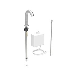 Robinetterie de lavabo Piave Acier inoxydable brossé sur secteur pour module apparent sans mitigeur