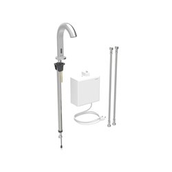 Robinetterie de lavabo Piave Acier inoxydable brossé sur secteur pour module apparent avec mitigeur