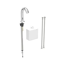 Robinetterie de lavabo Piave Chromé brillant à pile pour module apparent avec mitigeur thermostatique