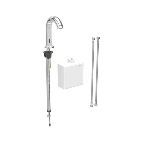 Robinetterie de lavabo Piave Chromé brillant à pile pour module apparent avec mitigeur thermostatique
