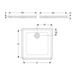 Receveur de douche Renova Carré 100x100 cm