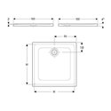 Receveur de douche Renova Carré 100x100 cm