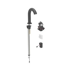 Robinetterie de lavabo Piave Noir mat sur secteur pour module encastrable sur gorge sans mitigeur