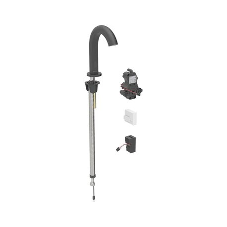 Robinetterie de lavabo Piave Noir mat sur secteur pour module encastrable sur gorge sans mitigeur