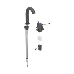 Robinetterie de lavabo Piave Noir mat sur secteur pour module encastrable sur gorge avec mitigeur thermostatique