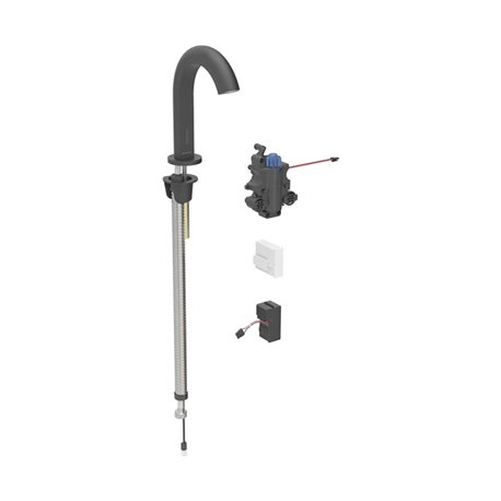 Robinetterie de lavabo Piave Noir mat sur secteur pour module encastrable sur gorge avec mitigeur thermostatique
