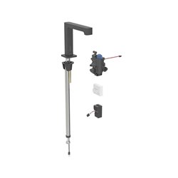 Robinetterie de lavabo Brenta Noir mat sur secteur pour module encastrable sur gorge avec mitigeur thermostatique