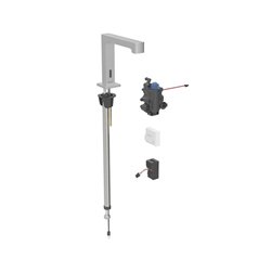 Robinetterie de lavabo Brenta Acier inoxydable sur secteur pour module encastrable sur gorge avec mitigeur thermostatique