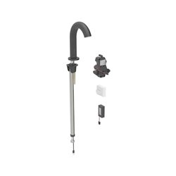 Robinetterie de lavabo Piave Noir mat à pile pour module encastrable sur gorge avec mitigeur