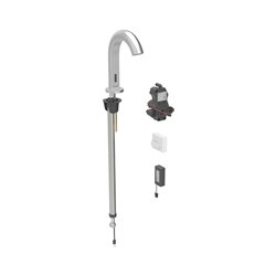 Robinetterie de lavabo Piave Acier inoxydable à pile pour module encastrable sur gorge avec mitigeur
