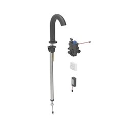 Robinetterie de lavabo Piave Noir mat à pile pour module encastrable sur gorge avec mitigeur thermostatique